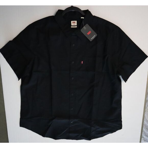 Levi's Men's Sz 2XL Black S/S Classic One-Pocket Standard Fit Button-Up Shirt - Picture 6 of 9